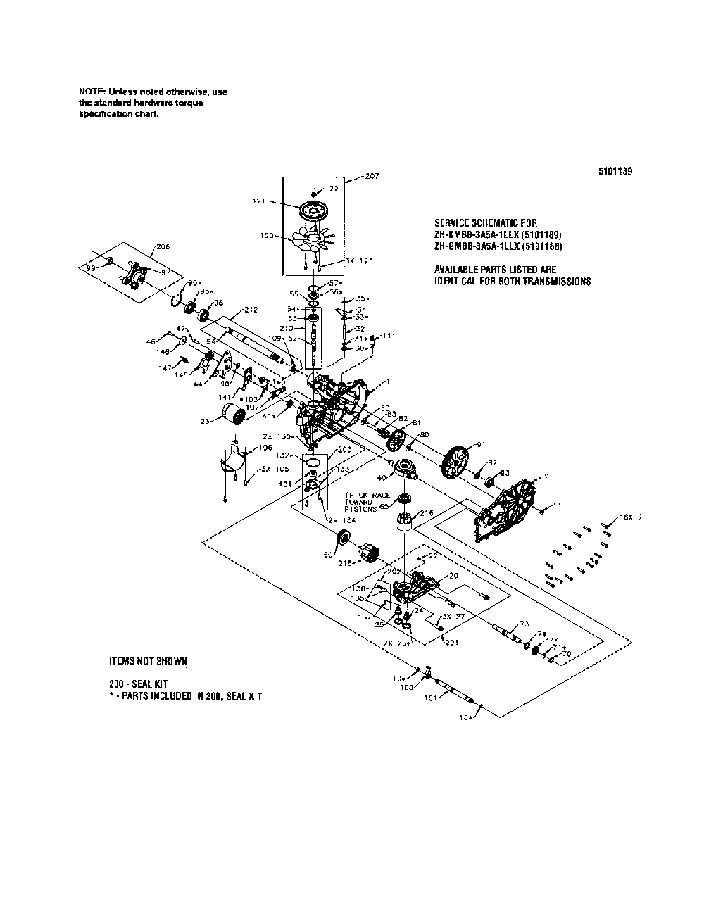 Transmission service parts Diagram and Parts List for 5900702  Snapper Lawn Mower