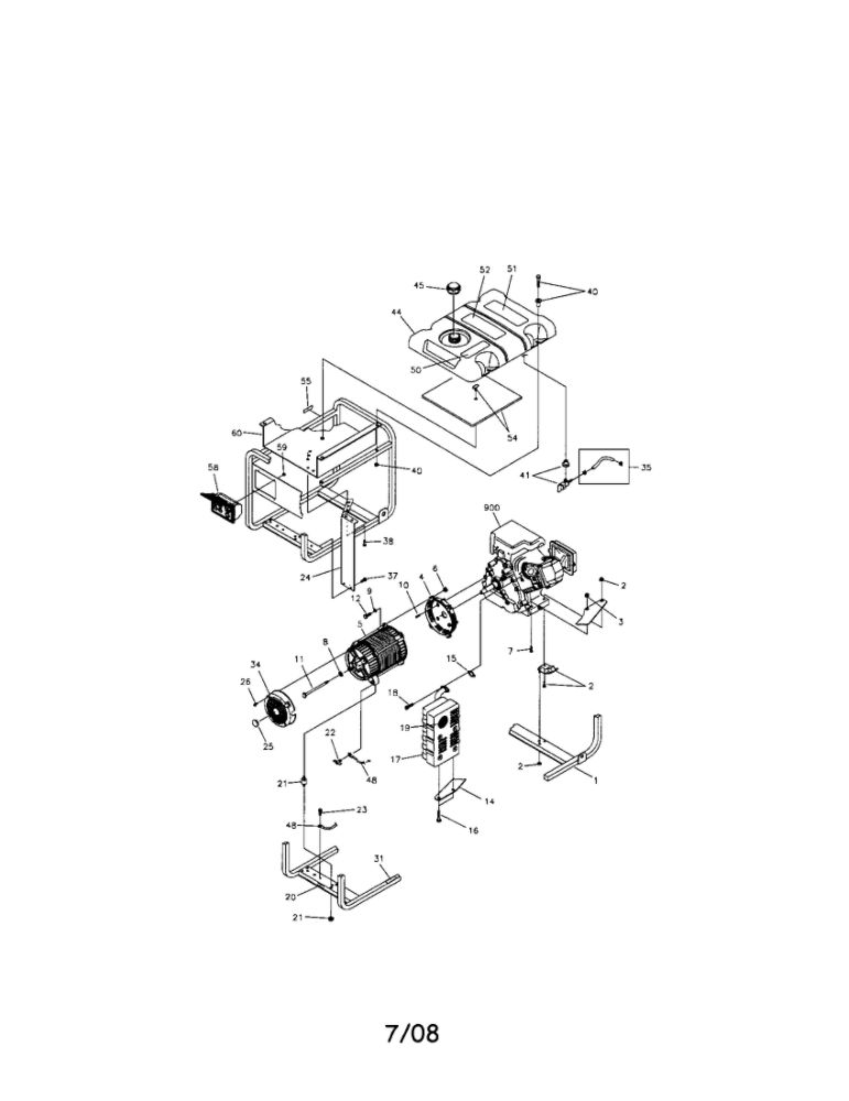 Main Unit Diagram and Parts List for 030215-1  Snapper Generator