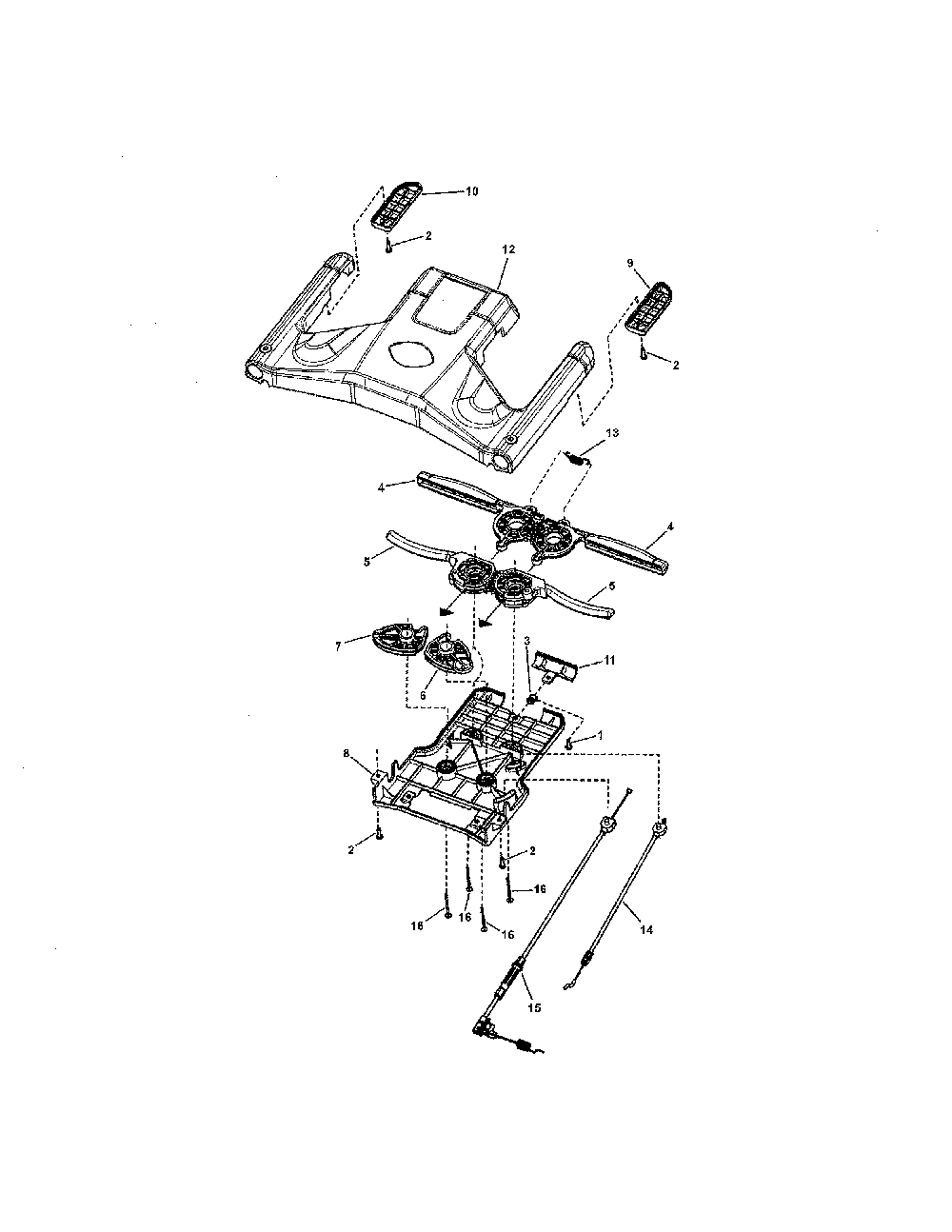Drive control Diagram and Parts List for 13037129  Snapper Lawn Mower