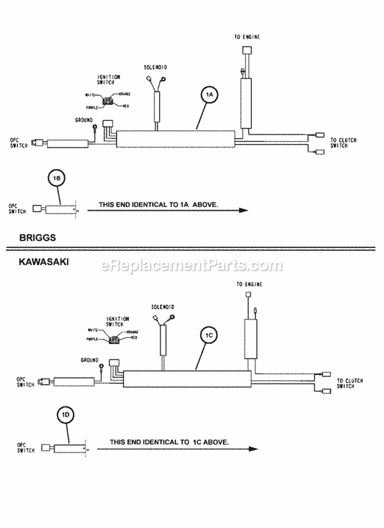 Wiring Harness Group Diagram and Parts List for FB13250BV 1694378 Snapper Lawn Mower
