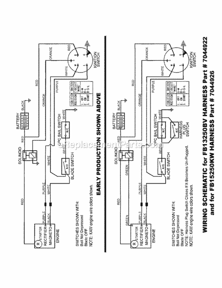 Page H Diagram and Parts List for FB13250BV 1694378 Snapper Lawn Mower
