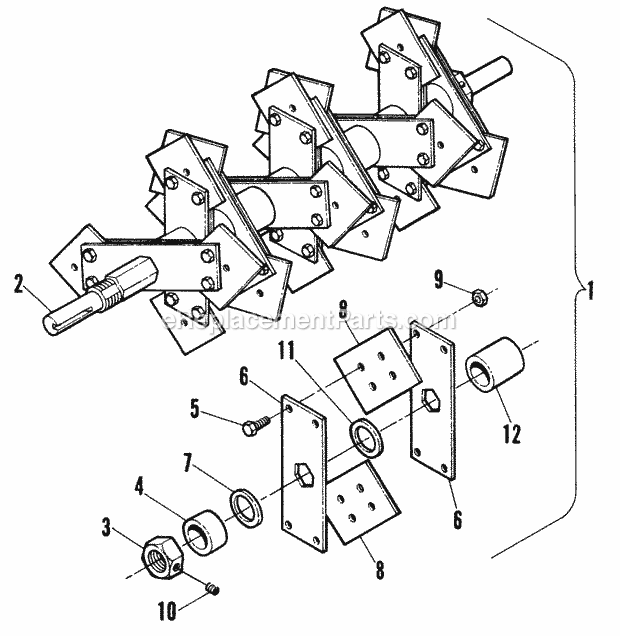 Slicer Assembly Diagram and Parts List for PS5001  Snapper Dethatcher