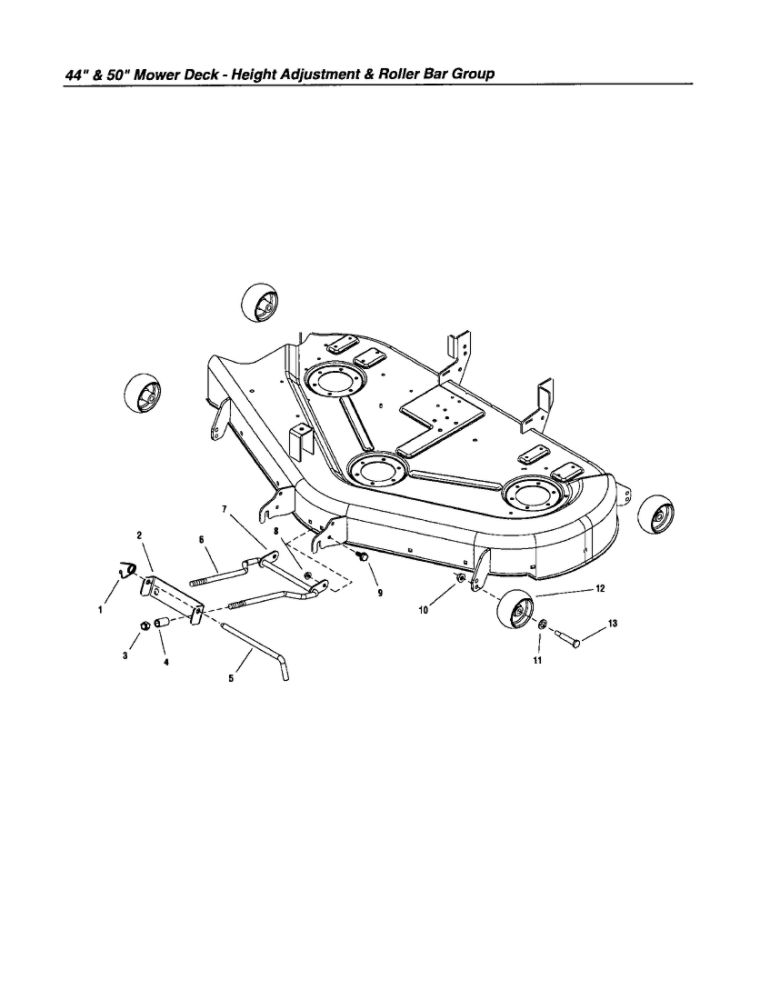 Height Adjustment/Roller Bar 2 Diagram and Parts List for ELT2044 2690594 Snapper Lawn Tractor