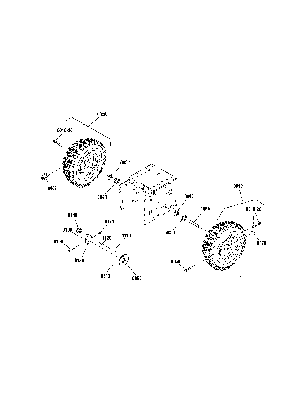 Wheels & tires Diagram and Parts List for 13088768  Snapper Snow Blower