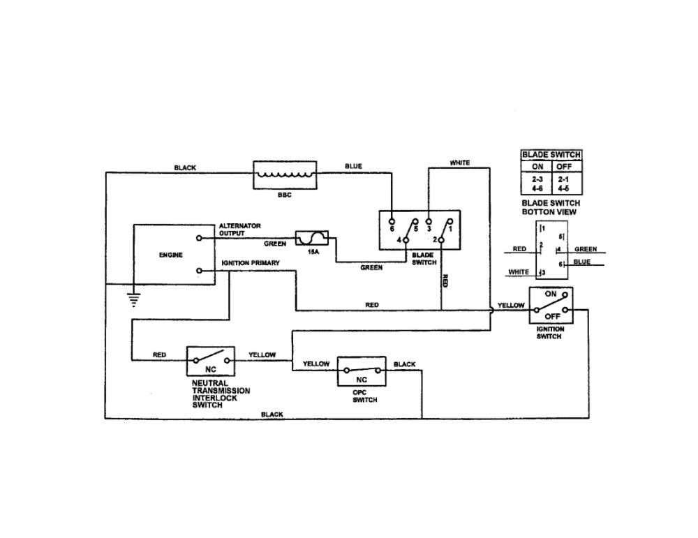 Wiring Schematic (Manual Start) Diagram and Parts List for SPA521 SERIES 3 Snapper Lawn Mower