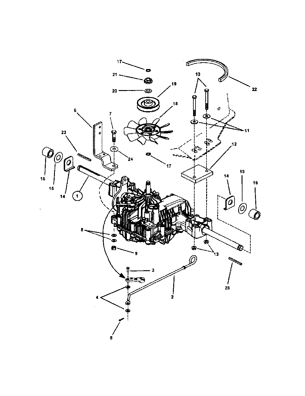 Transmission (hydro drive) Diagram and Parts List for WLT160H42HBV2  Snapper Lawn Tractor