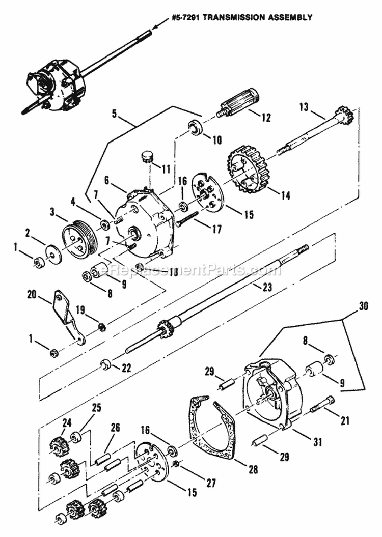 Transmission (Differential) (88 Models  Earlier) Diagram and Parts List for 21402P  Snapper Lawn Mower