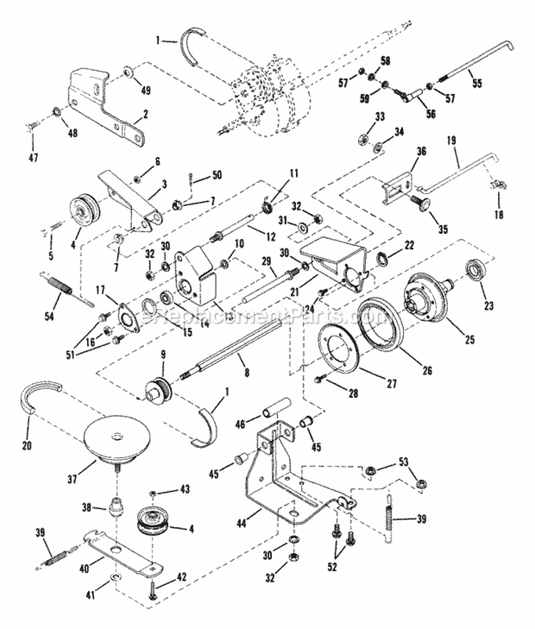 Drive System-Self Propelled Diagram and Parts List for 21402P  Snapper Lawn Mower
