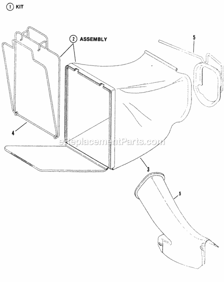 Grass Bag Kit Diagram and Parts List for 21402  Snapper Lawn Mower