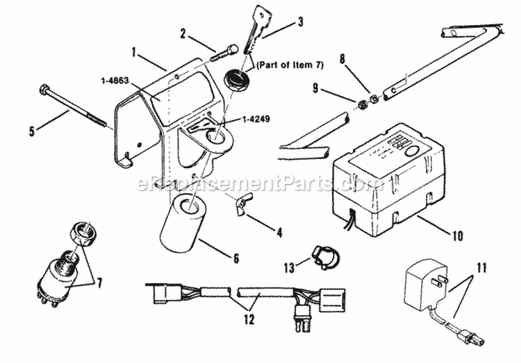 Electric Start (84 Models  Earlier) Diagram and Parts List for 214X1PS 80'S Snapper Lawn Mower