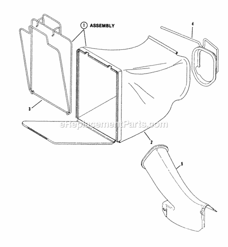 Grass Bag Diagram and Parts List for 21401D-2 80'S Snapper Lawn Mower