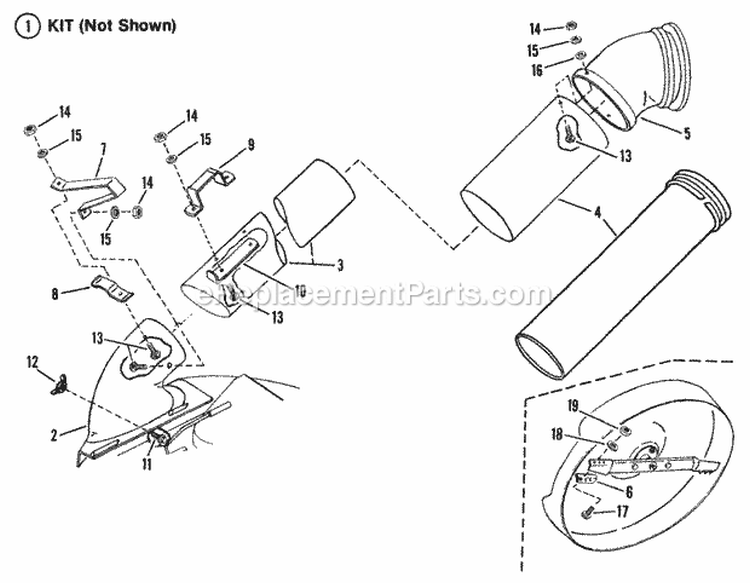 Bag-N-Wagon Accessory (Part 1) Diagram and Parts List for 25086S  Snapper Lawn Tractor