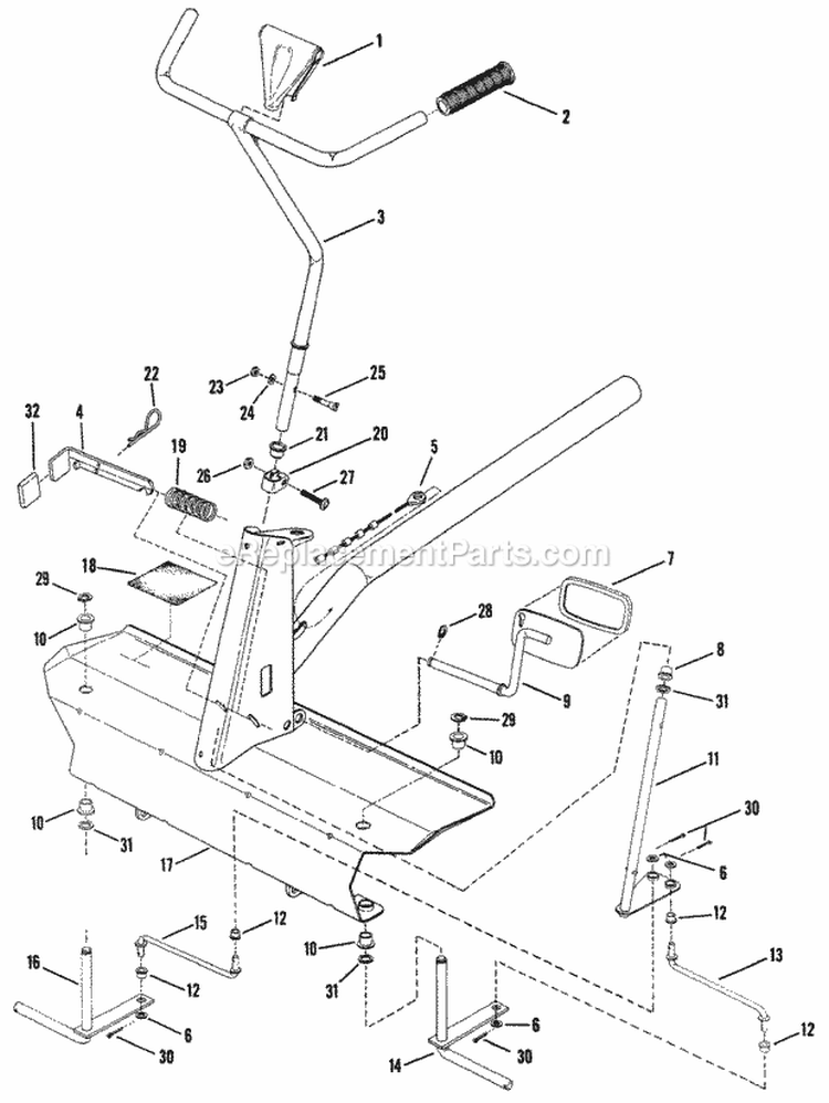 Front End - Steering Diagram and Parts List for 25086S  Snapper Lawn Tractor