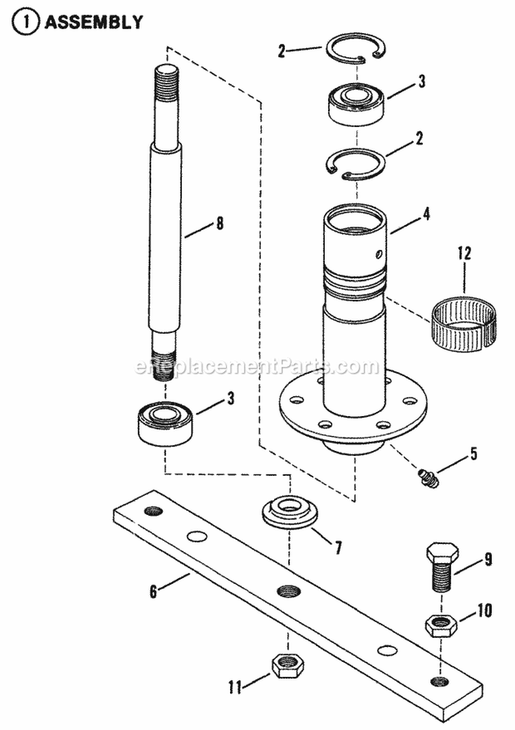Spindle Diagram and Parts List for 25086S  Snapper Lawn Tractor