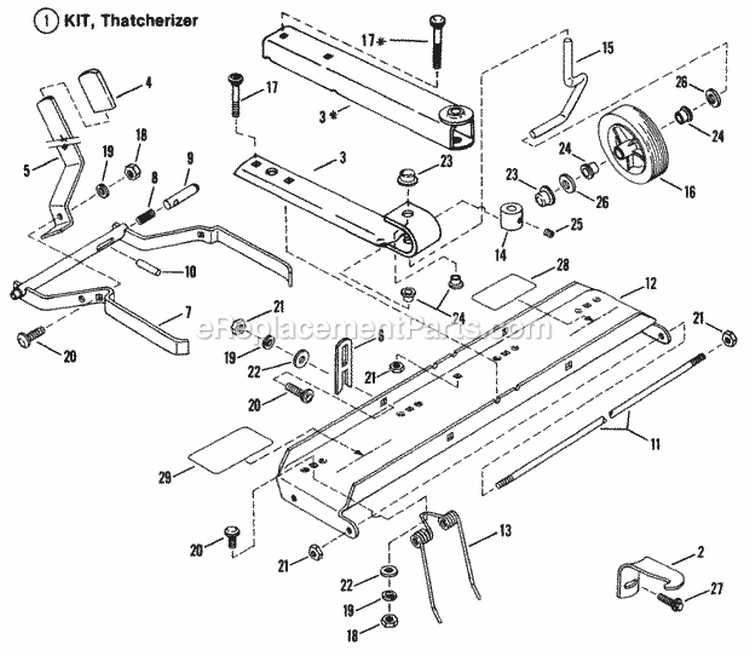 Thatcherizer Accessory Diagram and Parts List for 25086S  Snapper Lawn Tractor