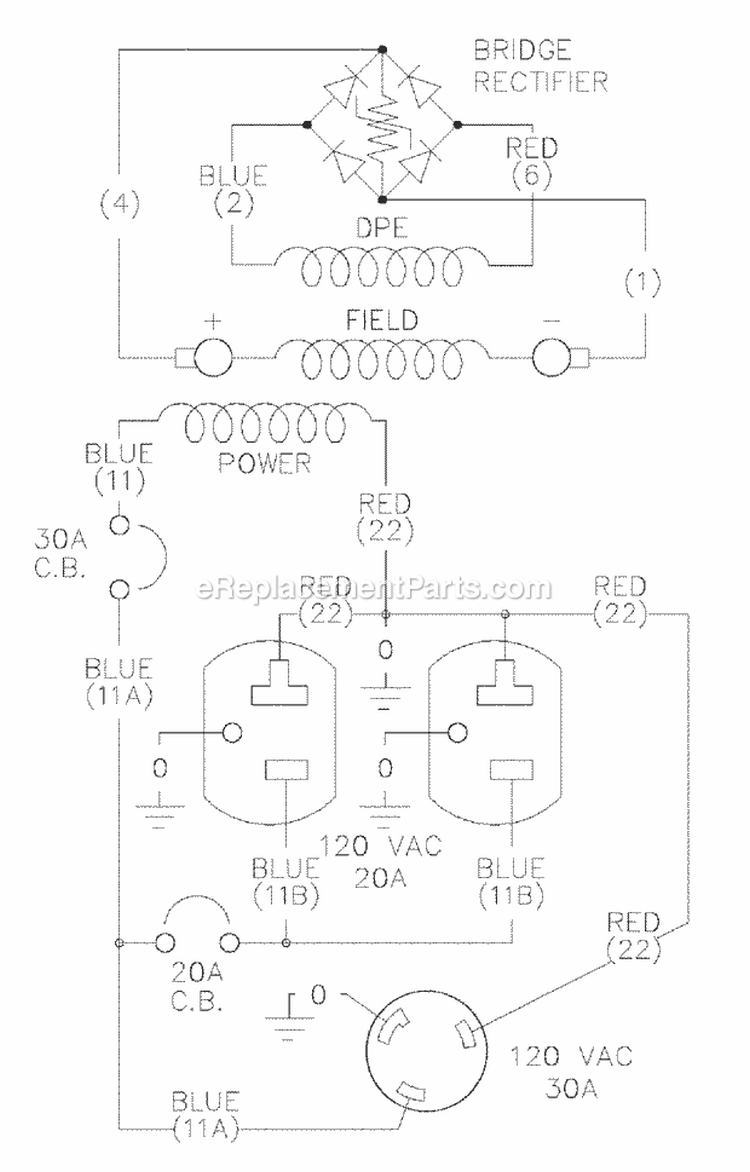 Page C Diagram and Parts List for G30000  Snapper Generator
