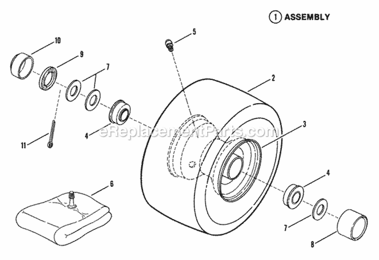 Wheels - Front Diagram and Parts List for 2811X6S  Snapper Lawn Tractor