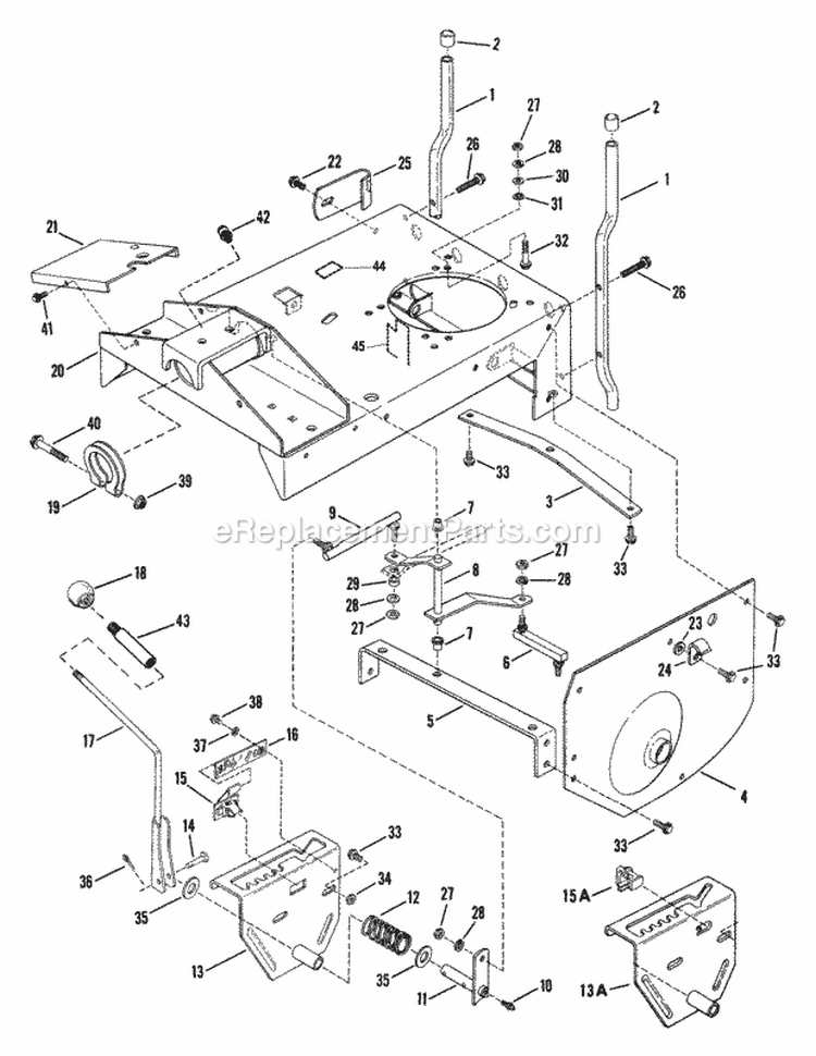 Main Case Diagram and Parts List for 2811X6S  Snapper Lawn Tractor