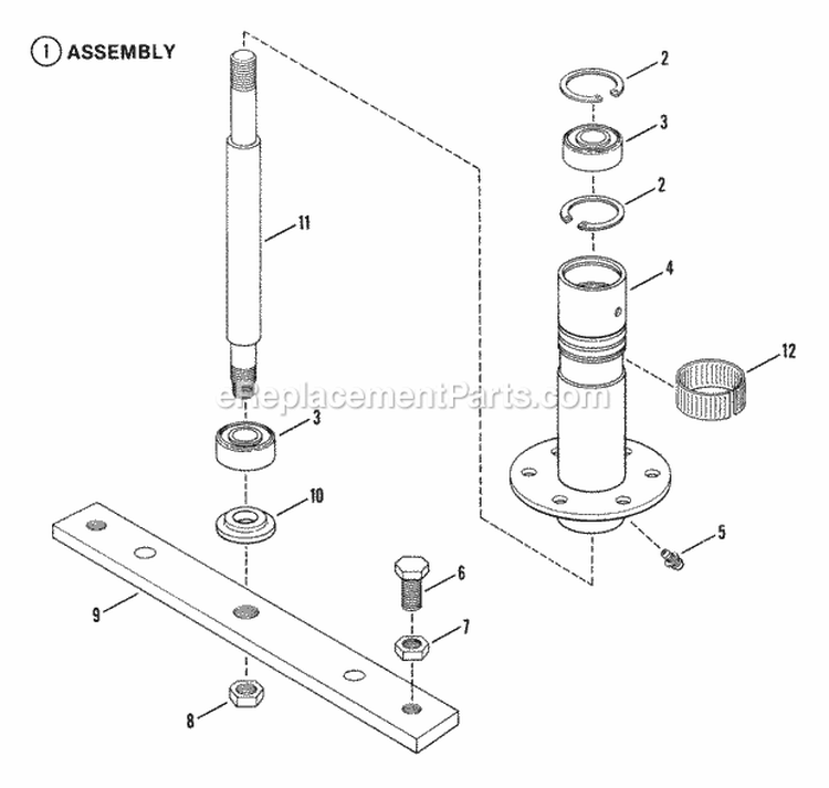 Spindle Diagram and Parts List for 2811X6S  Snapper Lawn Tractor
