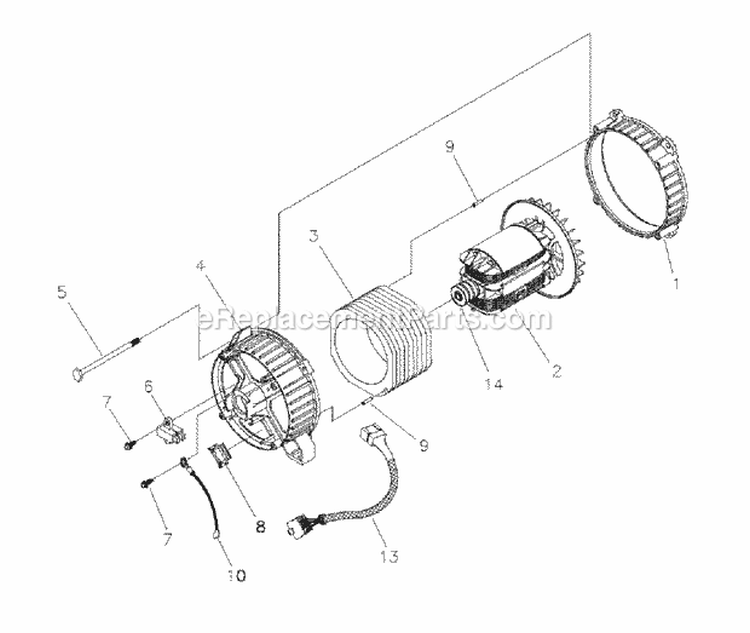 Alternator Diagram and Parts List for G35000 30214 Snapper Generator