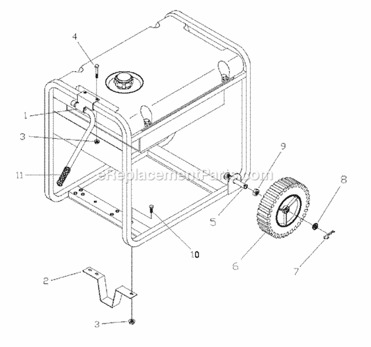 Generator Wheel Kit Diagram and Parts List for G35000 30214 Snapper Generator