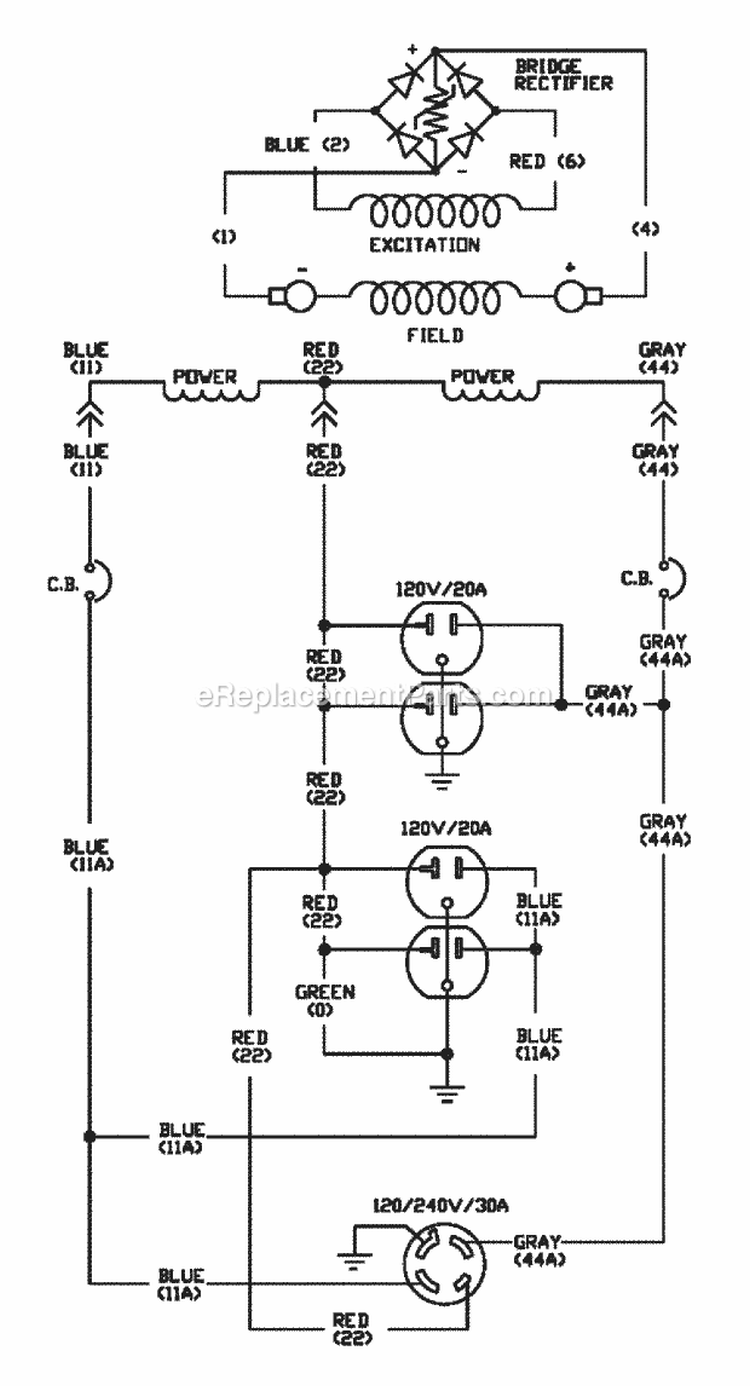 Page C Diagram and Parts List for G55000  Snapper Generator