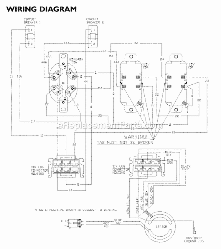 Page E Diagram and Parts List for G56000  Snapper Generator