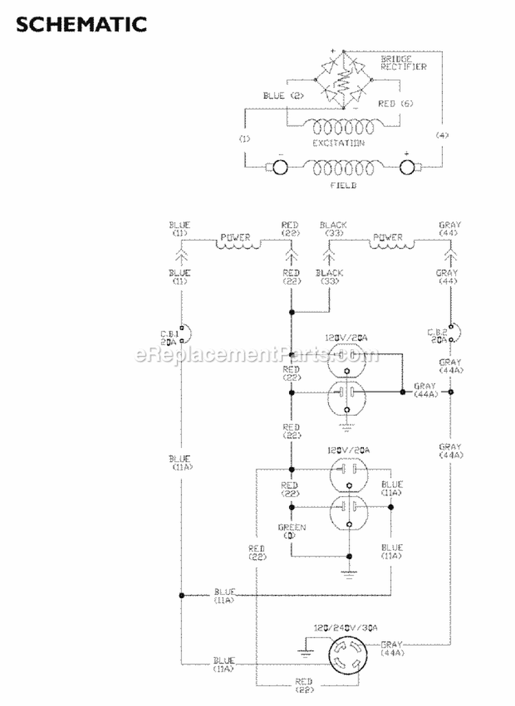 Page F Diagram and Parts List for G56000  Snapper Generator