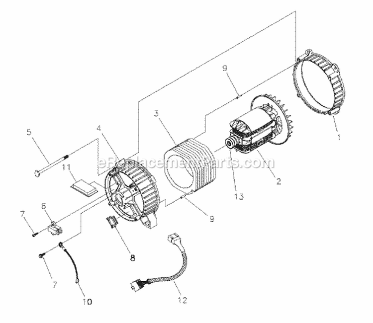 Alternator Diagram and Parts List for G62000 30216 Snapper Generator