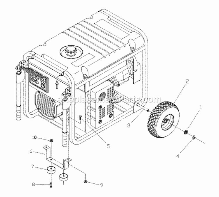 Generator Wheel Kit Diagram and Parts List for G62000 30216 Snapper Generator