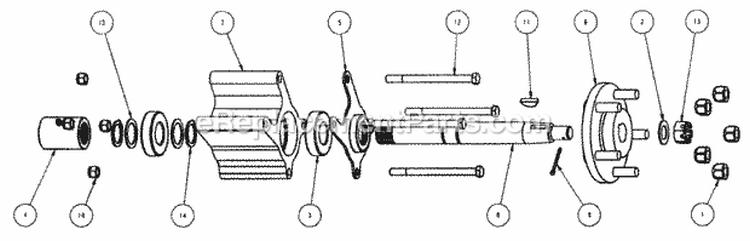 Axle Group Diagram and Parts List for GC9520KW 84449 Snapper Lawn Tractor