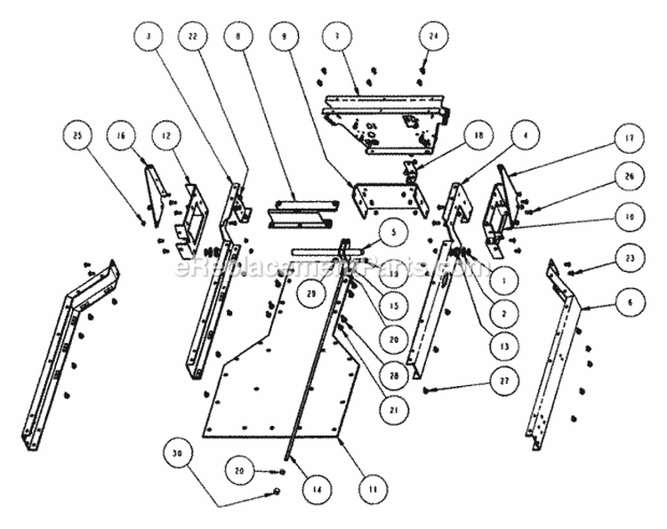 Front Frame Group Diagram and Parts List for GC9520KW 84449 Snapper Lawn Tractor