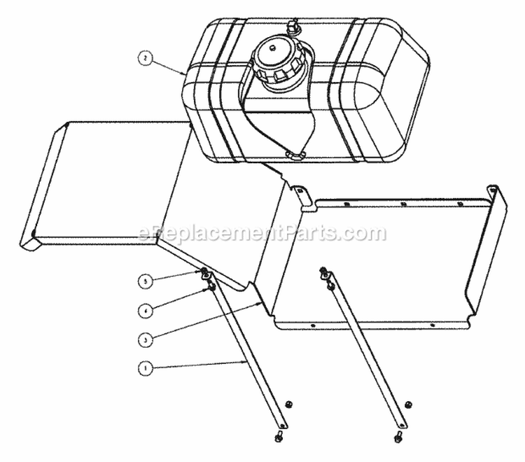 Fuel Tank Group Diagram and Parts List for GC9520KW 84449 Snapper Lawn Tractor