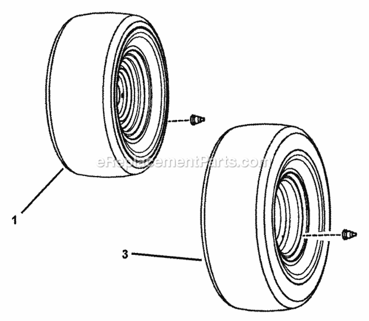 Wheel Group Diagram and Parts List for GC9520KW 84449 Snapper Lawn Tractor