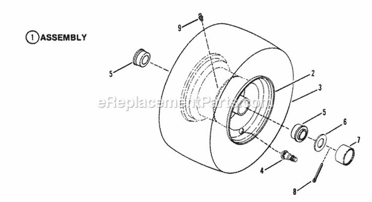 Front Wheels Diagram and Parts List for EGT180H335K 80398 Snapper Lawn Tractor