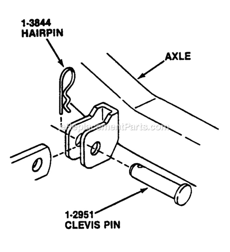 Deck Hanger Detail - Chain Hung (Front Lift Arm) Diagram and Parts List for EGT180H335K 80398 Snapper Lawn Tractor