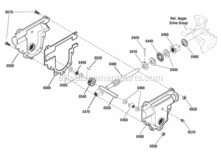 Drive Group Diagram and Parts List for H924RX 1695513 Snapper Snow Blower