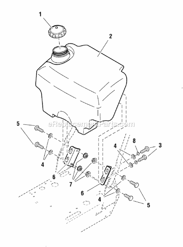 Fuel Tank  Mount Group Diagram and Parts List for HC32KAV13E  Snapper Lawn Mower