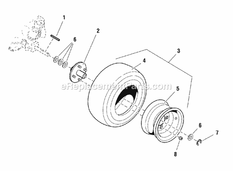 Tire  Wheel Group Diagram and Parts List for HC32KAV13E  Snapper Lawn Mower