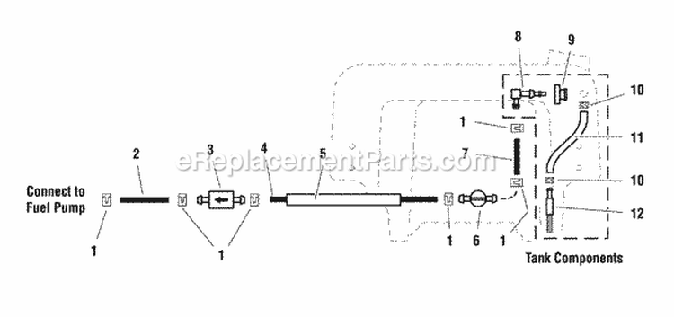 Fuel Supply Hose  Tank Replacement Parts Group Diagram and Parts List for HC32RDKAV13ECE  Snapper Lawn Mower