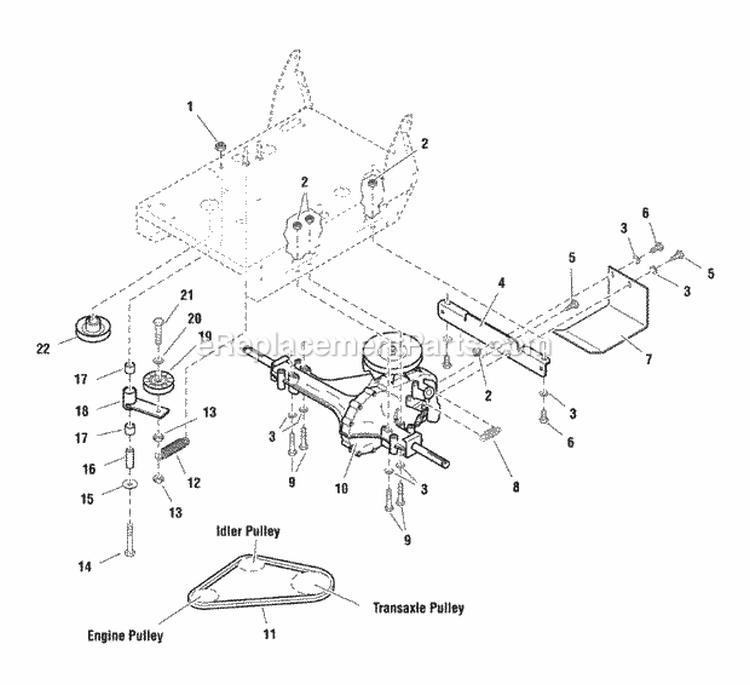 Transaxle  Mount Group Diagram and Parts List for HC32RDKAV13ECE  Snapper Lawn Mower