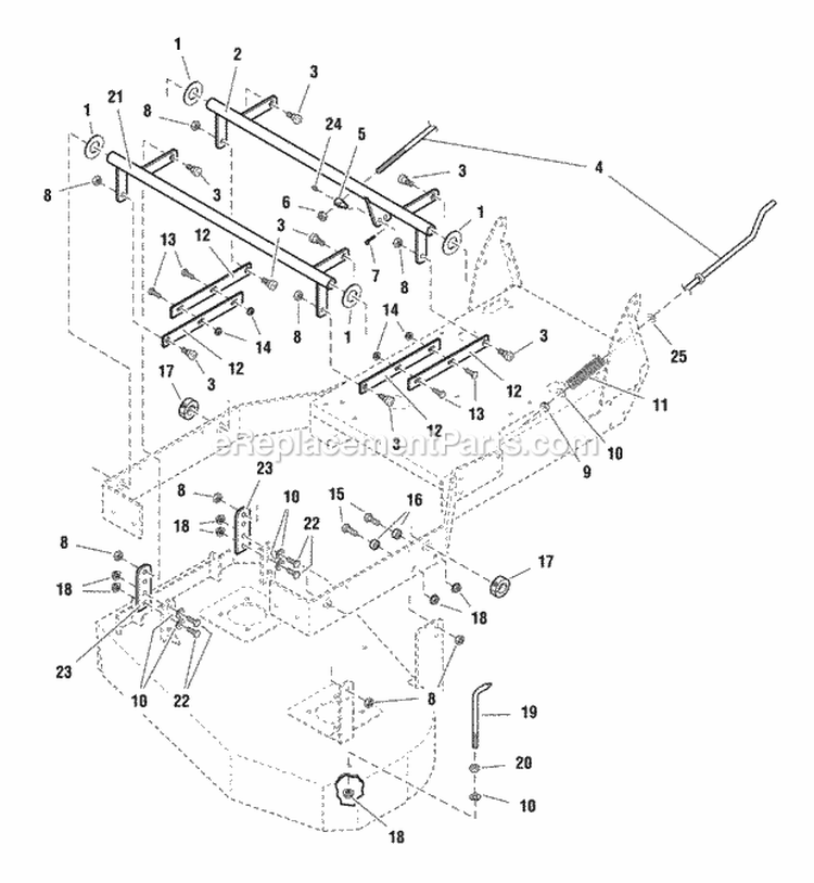 32 Mower Deck - Height Adjustment Group Diagram and Parts List for HC32RDKAV13ECE  Snapper Lawn Mower