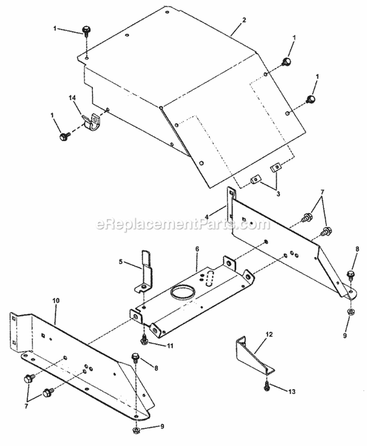 Rails Spindle Cover Diagram and Parts List for HWPS26600RV  Snapper Lawn Mower