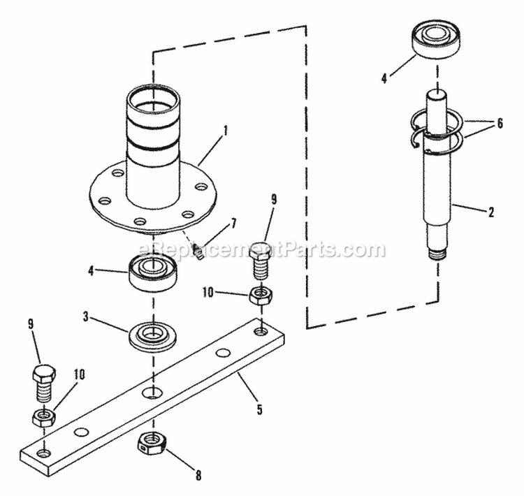 33 Spindle Assembly Diagram and Parts List for HZS14330BVE  Snapper Lawn Tractor