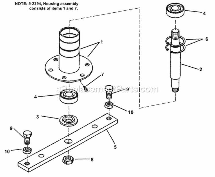 Spindle Assembly Diagram and Parts List for HZS14331BVE  Snapper Lawn Tractor