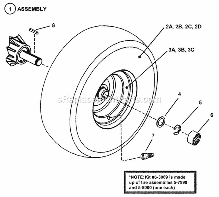 Wheels - Rear Diagram and Parts List for HZS18482BVE  Snapper Lawn Tractor