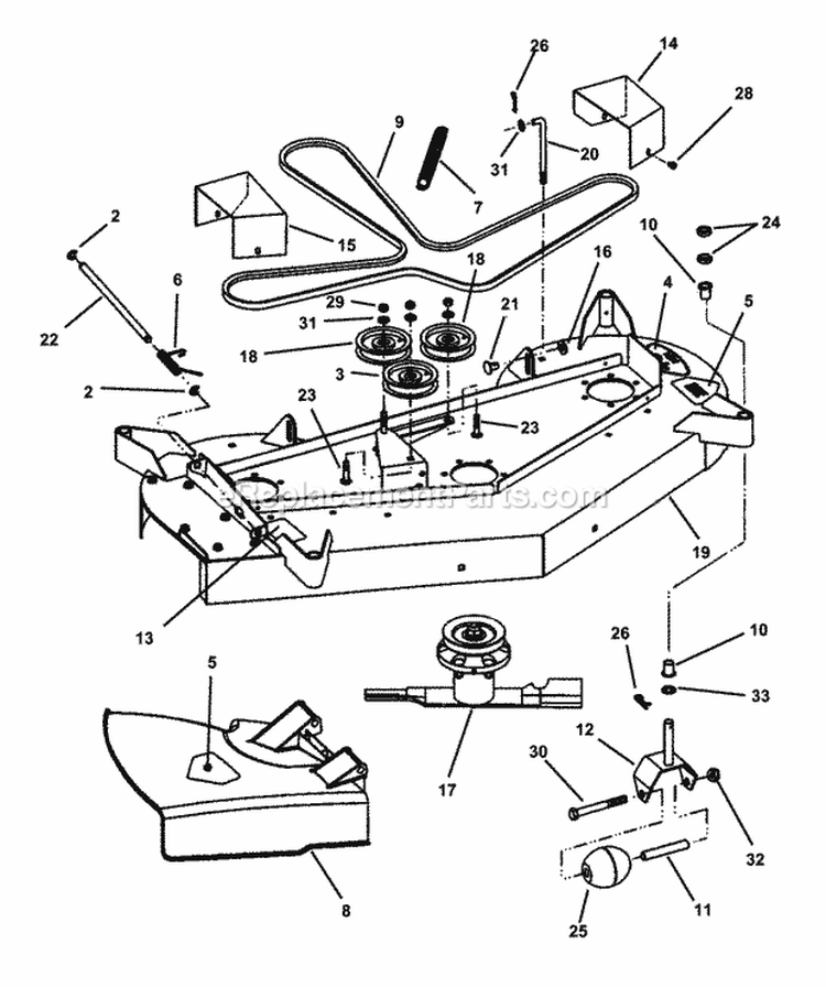 48 Mower Deck Assembly (Series 3) (Part 2) Diagram and Parts List for HZS18483BVE  Snapper Lawn Tractor