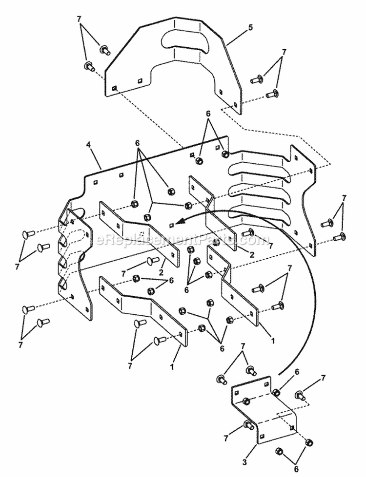 Muffler Guard Assembly Diagram and Parts List for HZT21481BV 7800026 Snapper Lawn Tractor