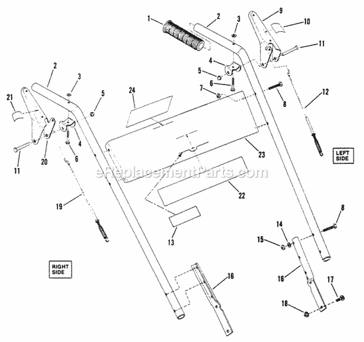 Handles Controls Diagram and Parts List for I4220  Snapper Snow Blower