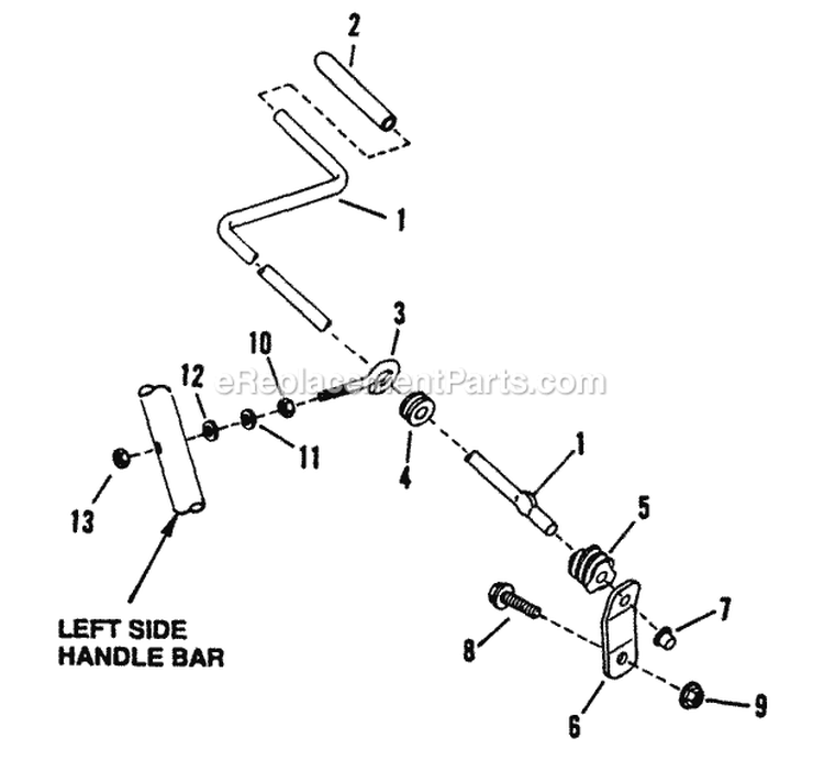 Chute Crank Control (I5222  92-I7222) Diagram and Parts List for I5222  Snapper Snow Blower